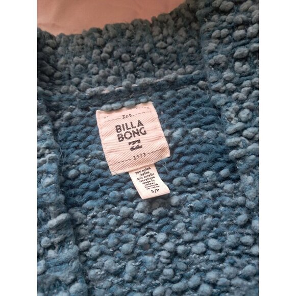 Billabong Women’s Open Knit Cardigan Size Small Blue Lightweight Casual Cottage - Picture 2 of 3